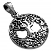 Small Celtic Knot Tree of Life Silver Pendant, pn543